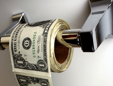 money-toilet-paper