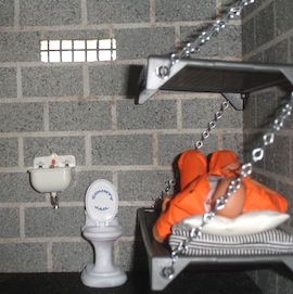 Jail cell with mattress 002