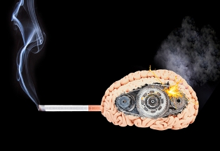 nicotine brain concept