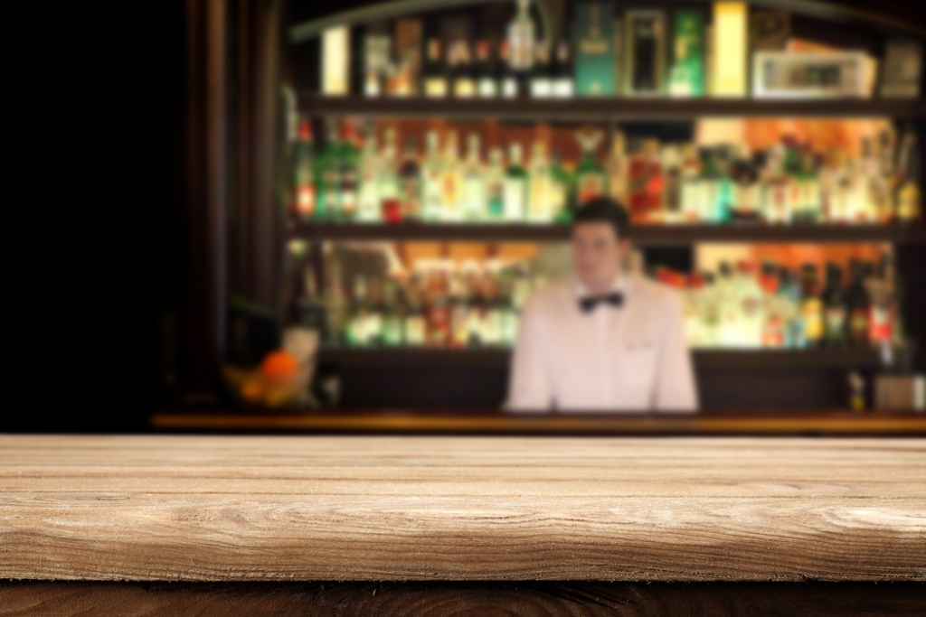 bartender behind bar