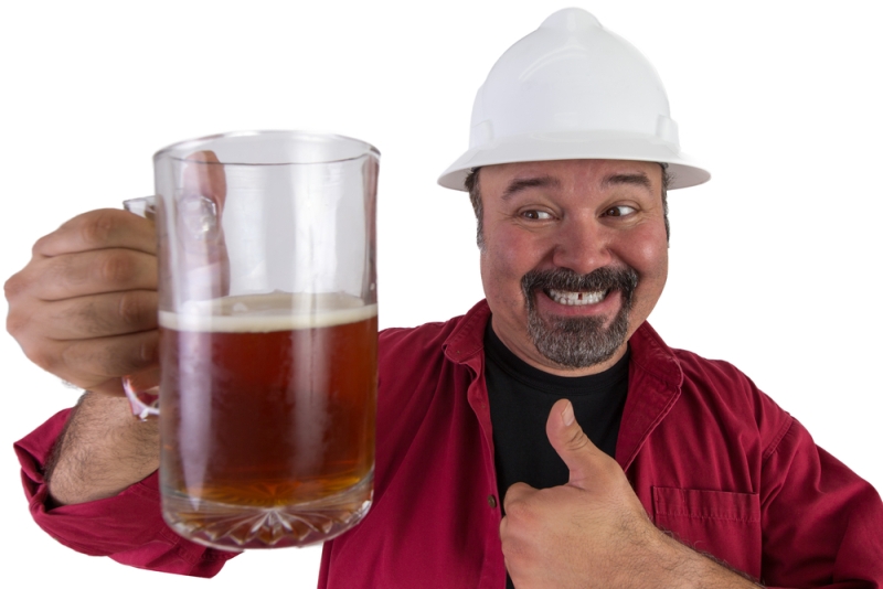 construction worker beer