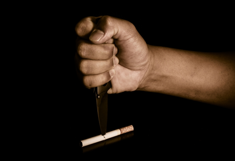 stabbing cigarette