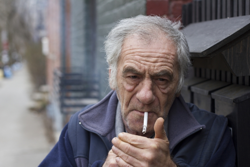 old man smoking