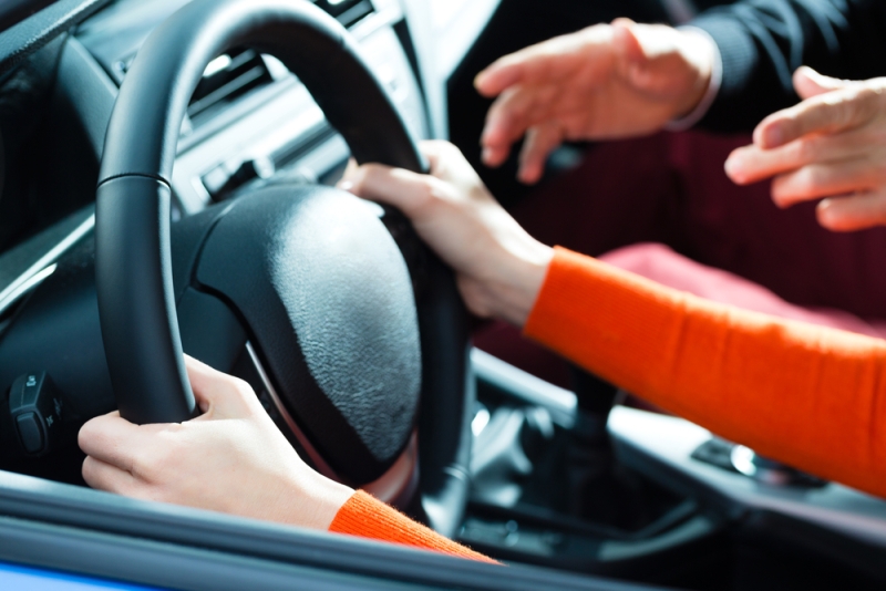 woman driving hands