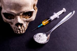 heroin spoon skull