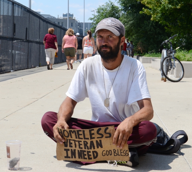 young homeless vet