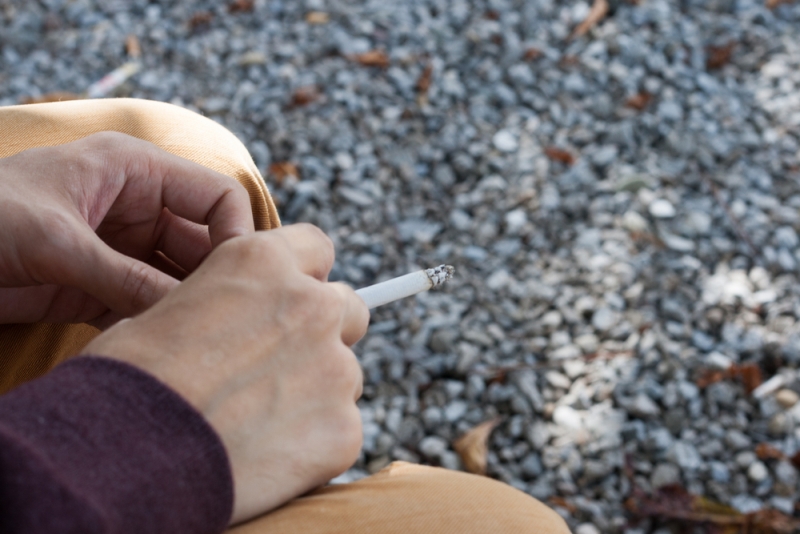 close up hands smoking