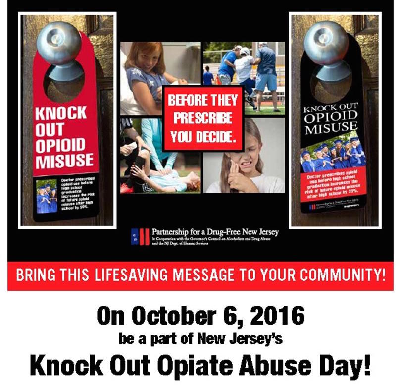 New Jersey Volunteers Set To Raise Awareness on Knock Out Opiate Abuse Day