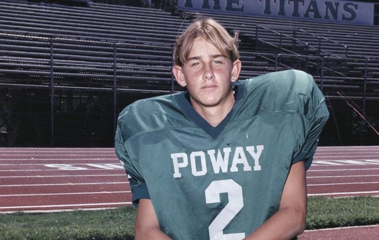 Aaron Rubin in a Poway football uniform.