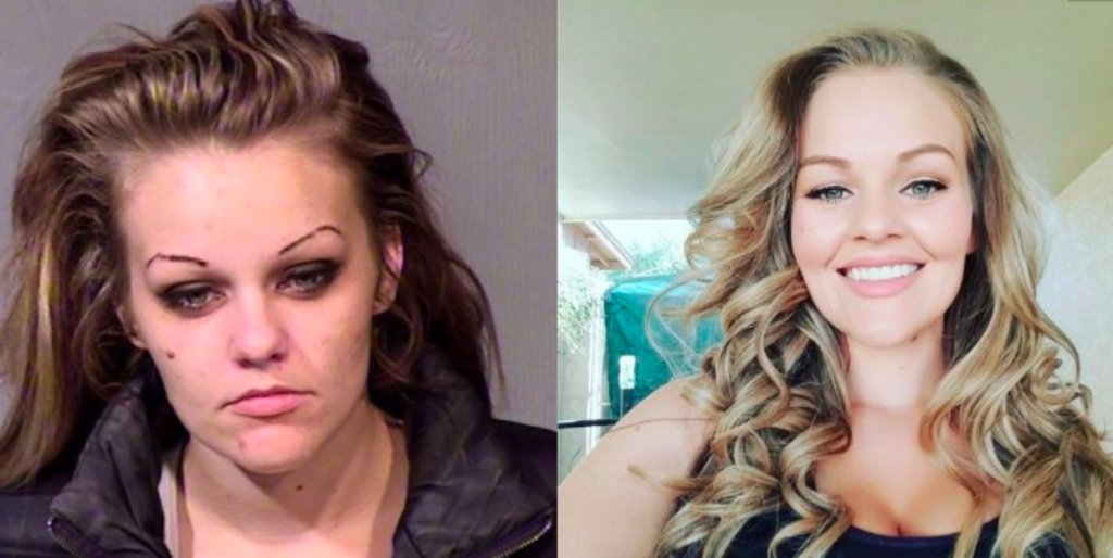 Woman Who Overcame Heroin And Meth Addiction Goes Viral After Sharing Before And After Photos Dejah Hall's viral before and after photos