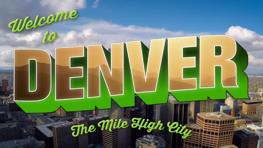 A Denver postcard with the saying "The Mile High City"