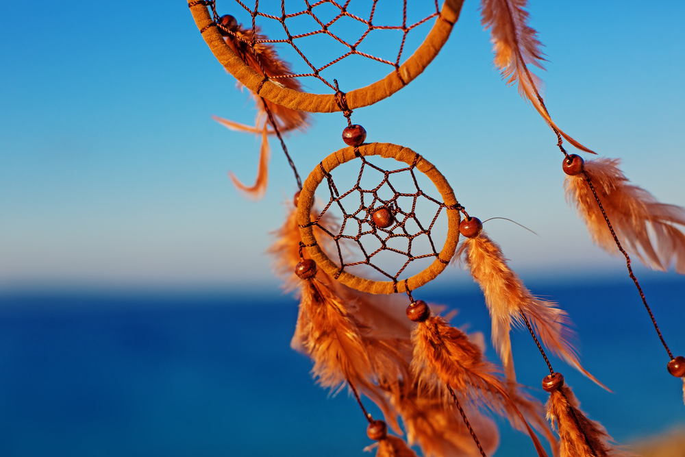 dreamcatchers blowing in the wind.