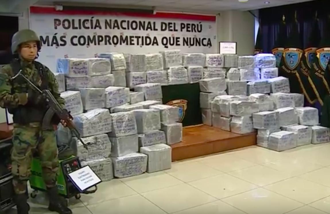 Photo of seized cocaine shipment.