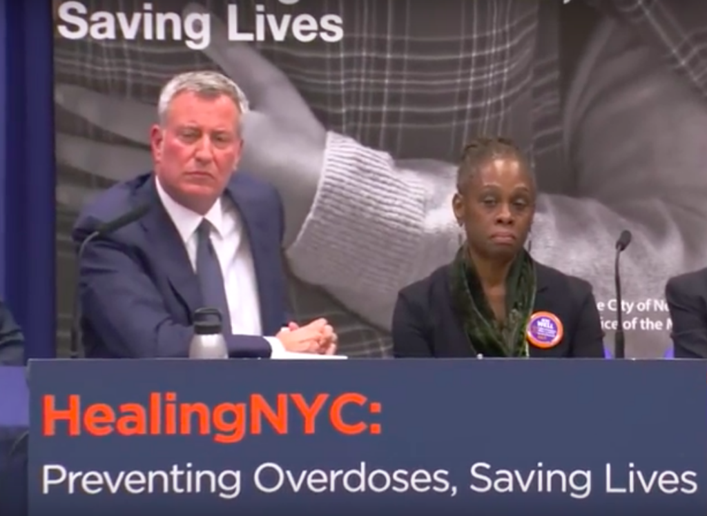 Mayor De Blasio and wife Chirlane McCray