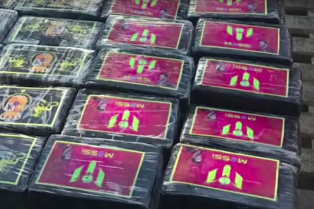 Confiscated cocaine shipment.