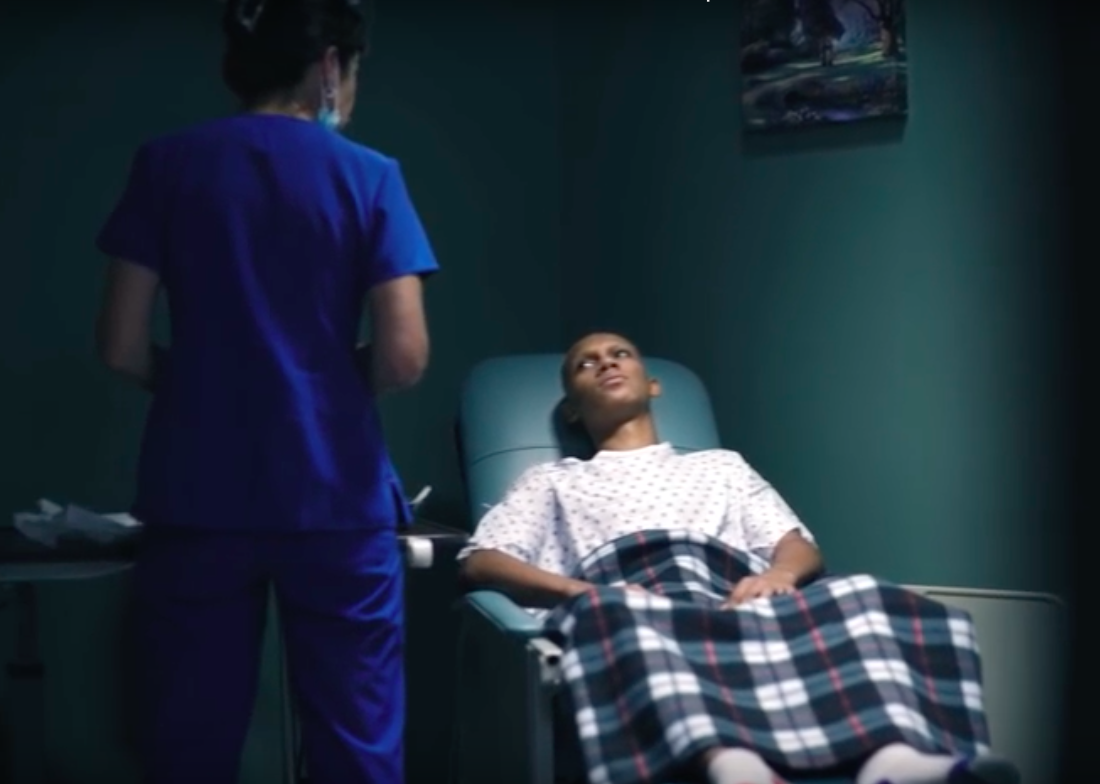 A still from the "Stop The Shame"ad campaign.