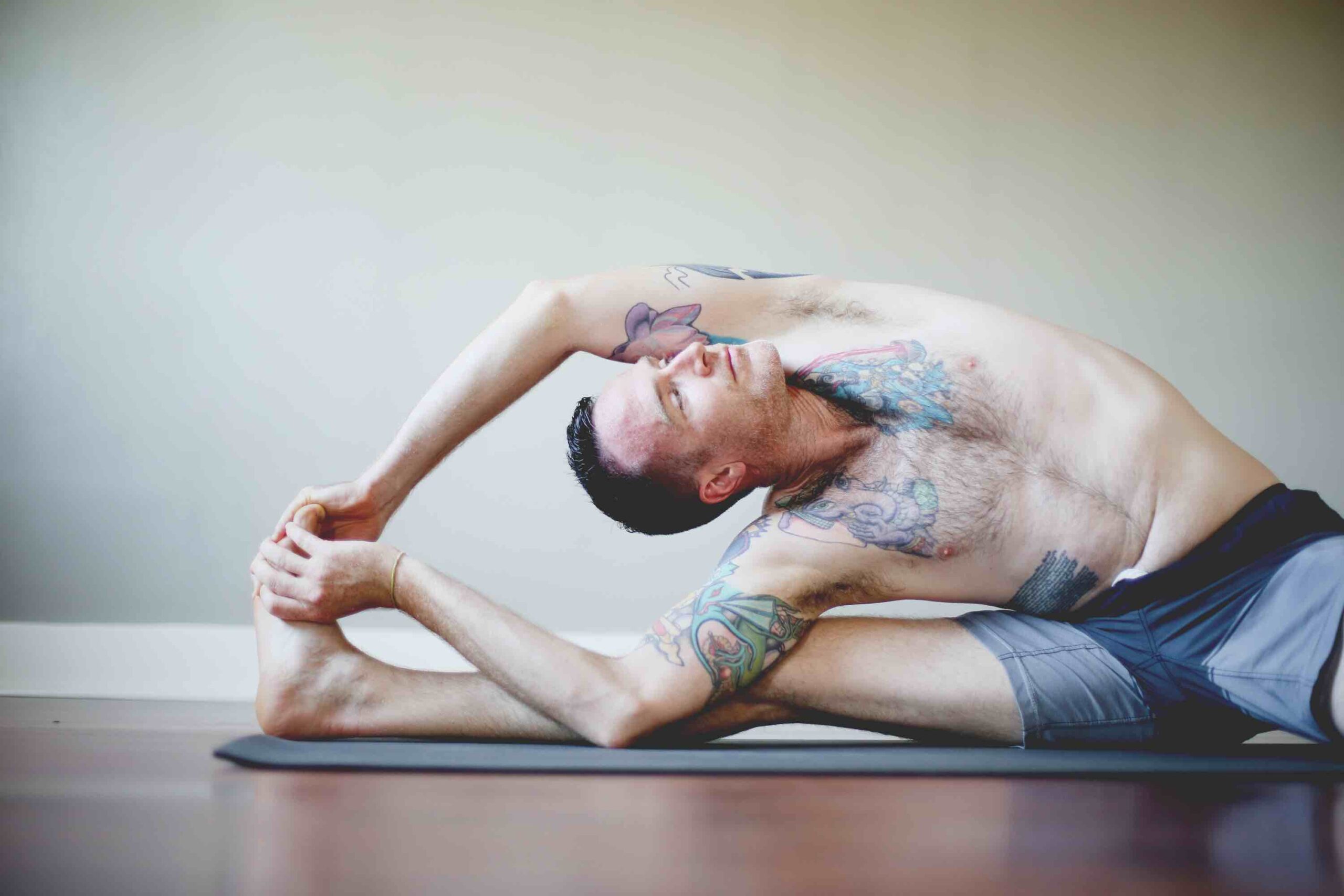 Taylor Hunt doing a yoga pose