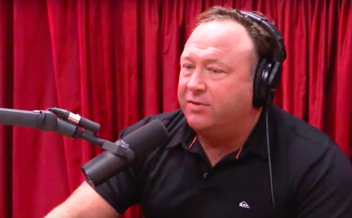 Alex Jones during an appearance on the Joe Rogan Experience podcast.