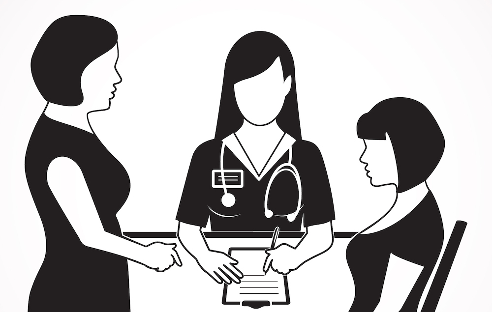 illustration of doctor and patient