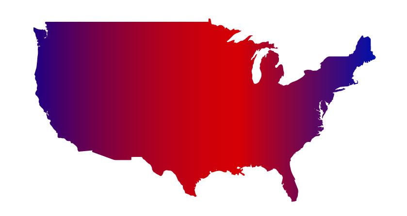 General color map of USA