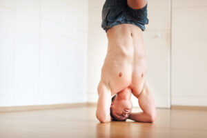 Man in yoga position