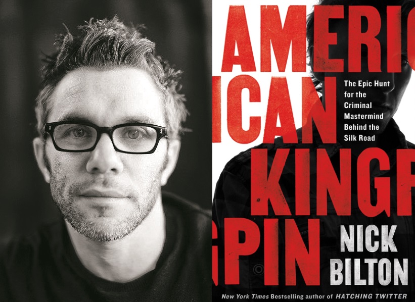 American Kingpin book cover next to picture of Nick Bilton