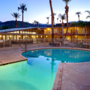 The pool and residence at Desert Palms