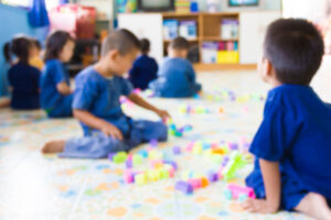 children playing in a daycare-type environment