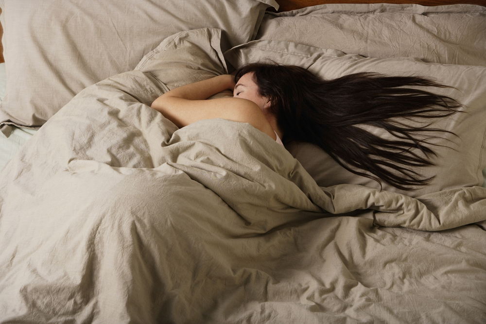 woman sleeping in bed
