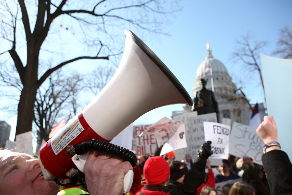 a group of union workers at a protest