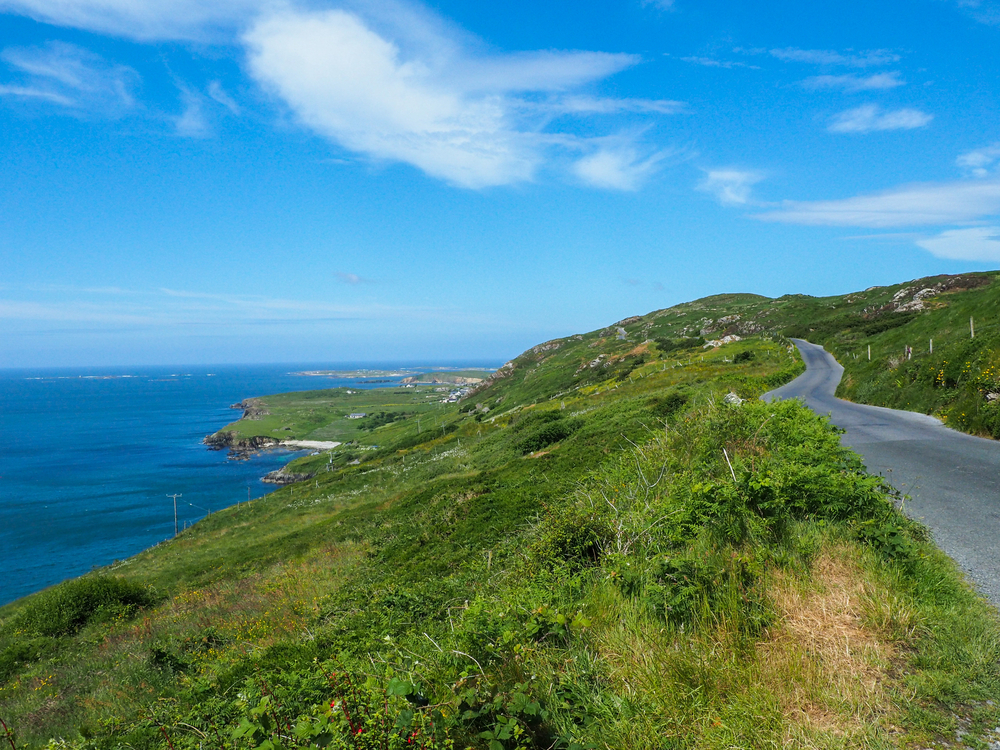 narrow road by coast