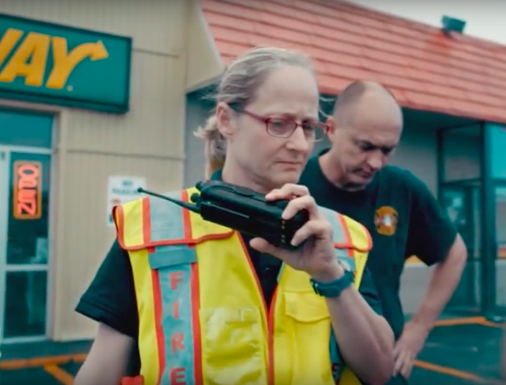 Jan Rader responding to an emergency call.