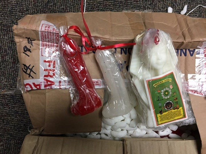 The DEA finds novelty candles filled with meth.