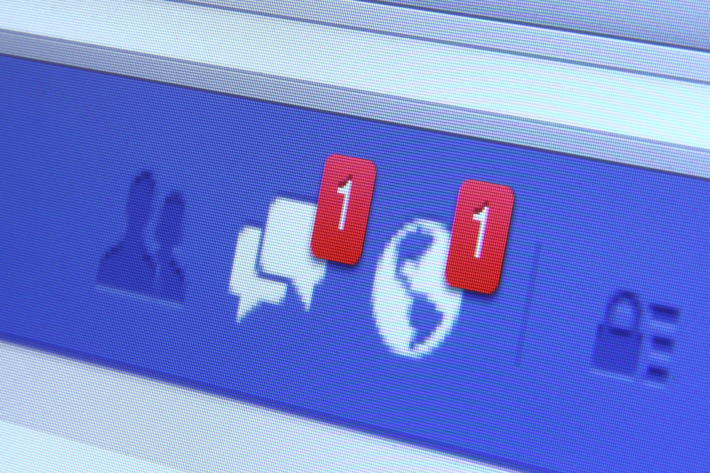 Facebook notification and message.