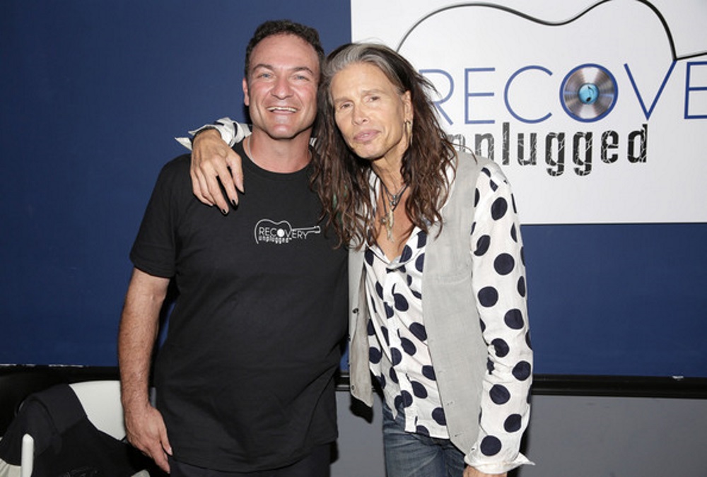 Recovery Unplugged's Paul Pellinger with Steven Tyler of Aerosmith