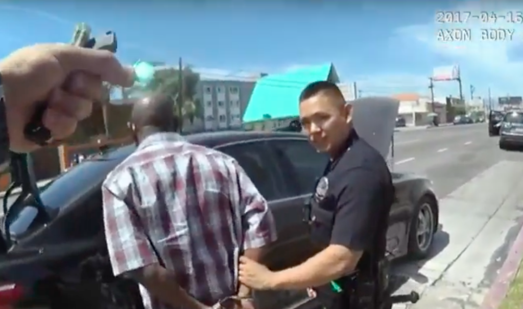 Body-cam footage of Officer Samuel Lee arresting Ronald Shields