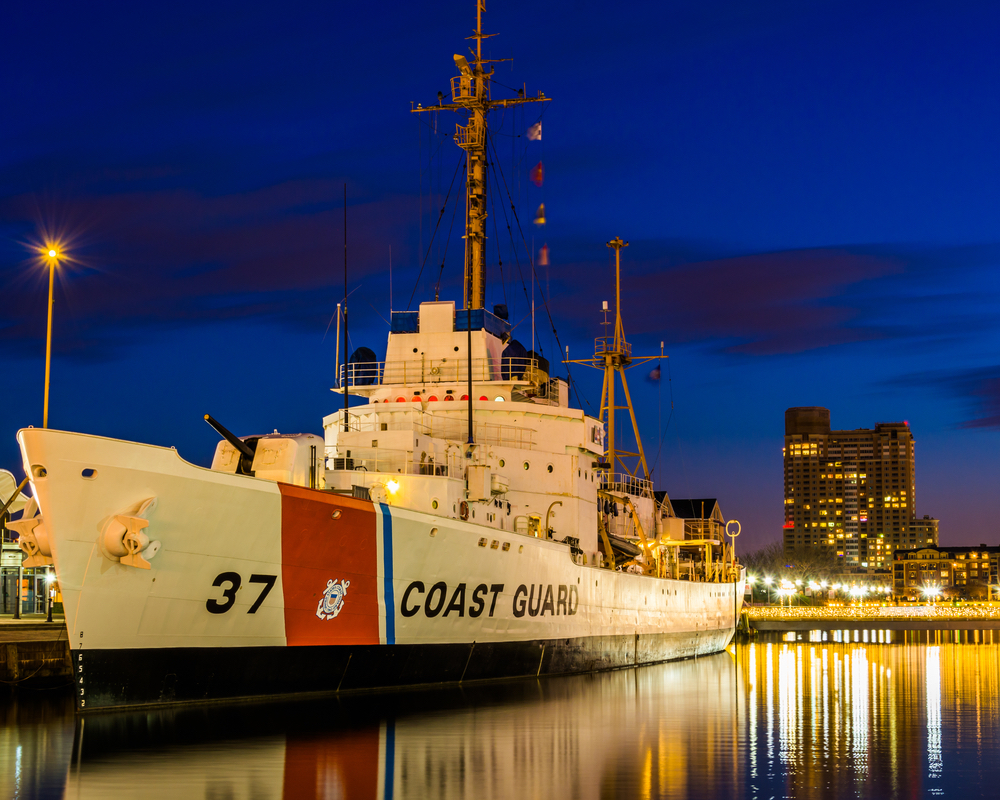 Coast Guard boat out at sea.