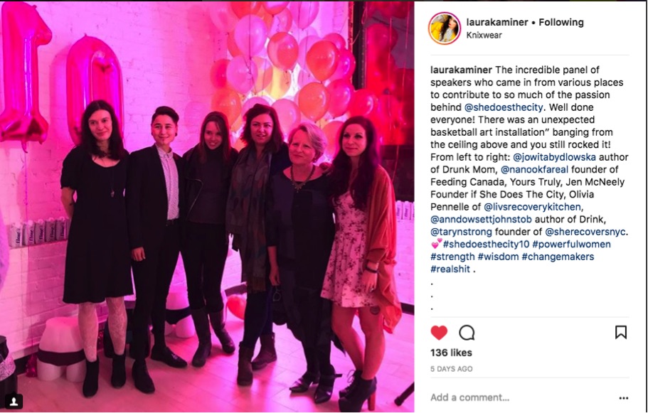 Instagram post with the panel of speakers at She Does the City.