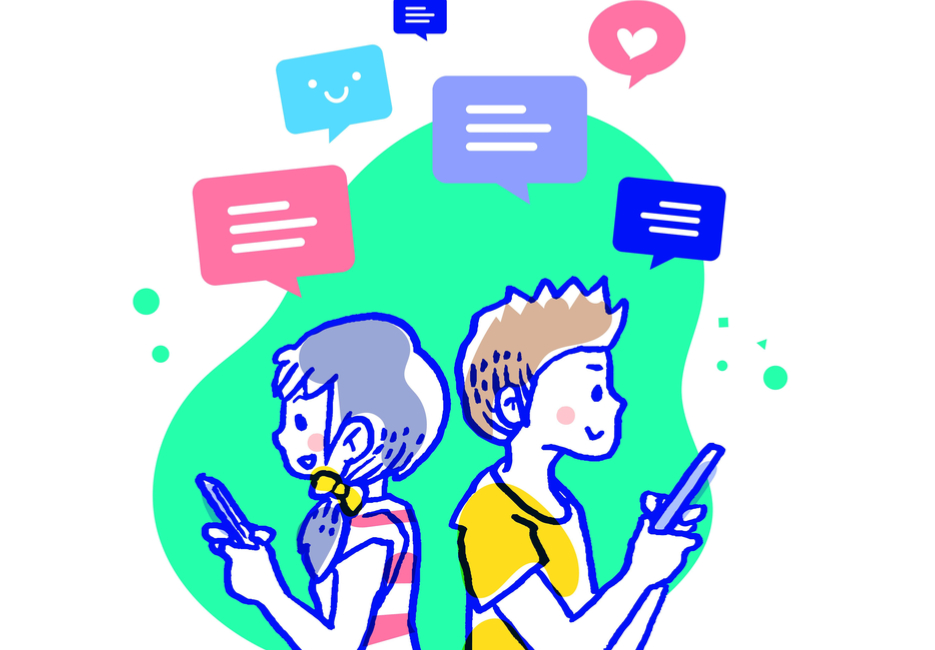 teens using smartphones