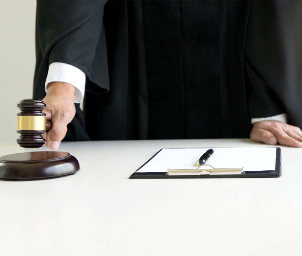 Judge holding gavel