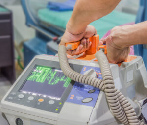 defibrillator machine blur background