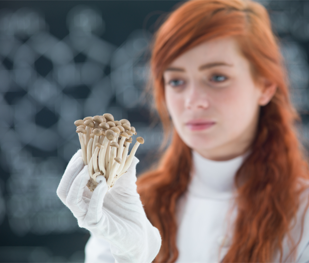 woman holding psilocybin