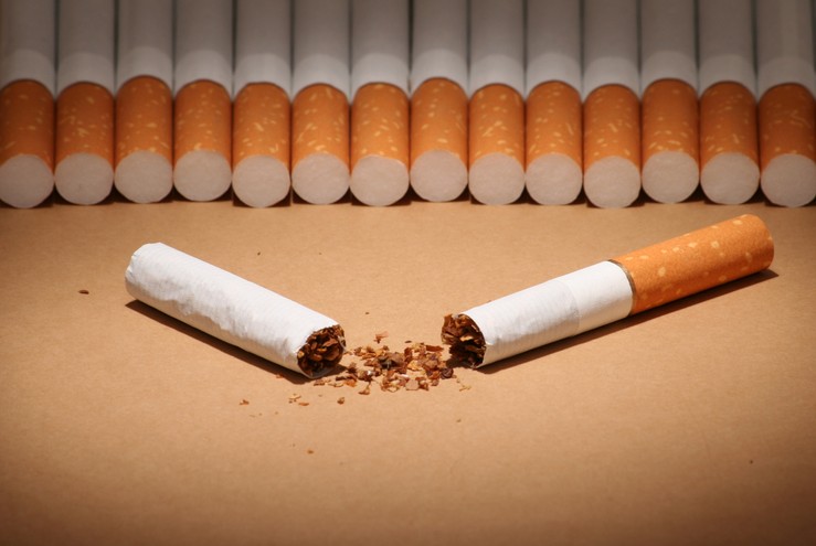 Cigarette opened up with tobacco poured out.