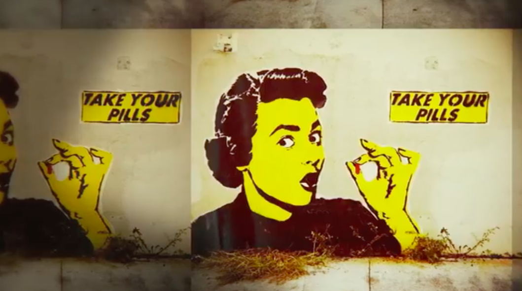 50s' era billboard featured in "Take Your Pills"