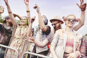 a group of people enjoying themselves at a festival