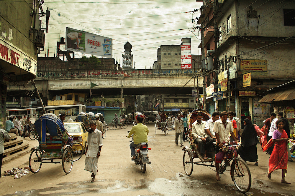 Busy street in Old Dhaka, Bangladesh