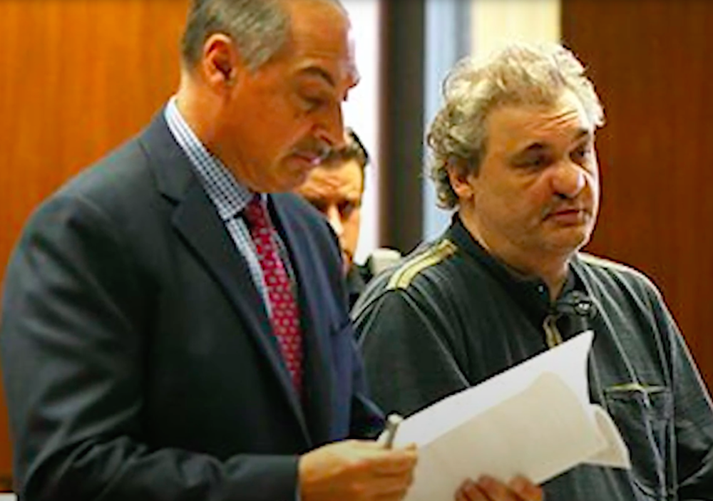 Artie Lange and lawyer in court
