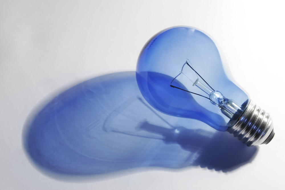 blue lightbulb