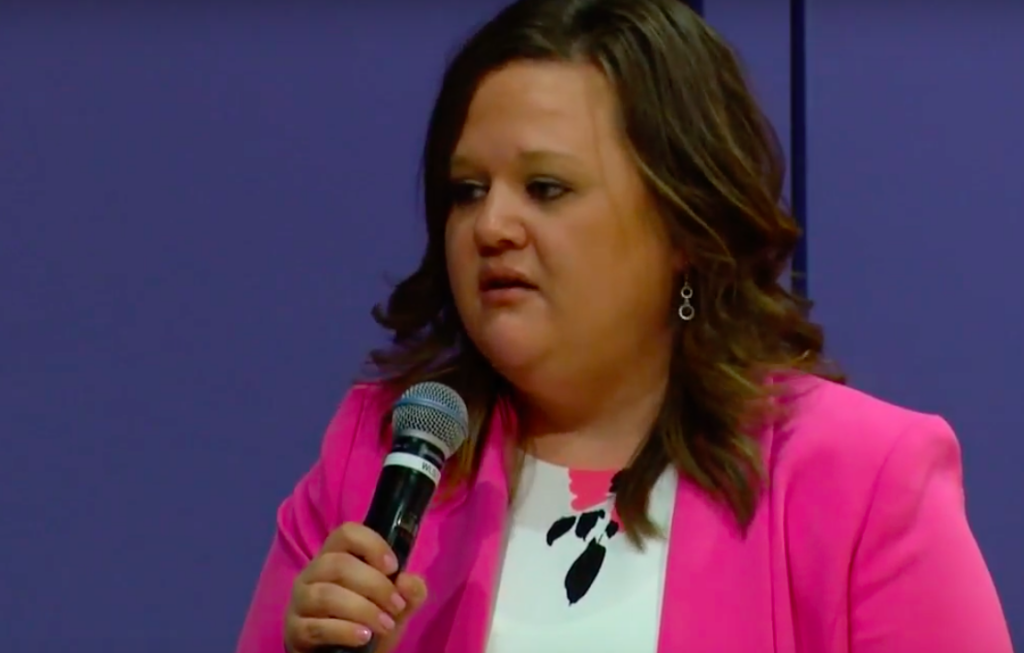 Tarra Simmons being sworn in as a lawyer.