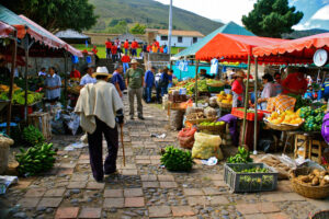 farmers market in Villa de Leyva, Colombia